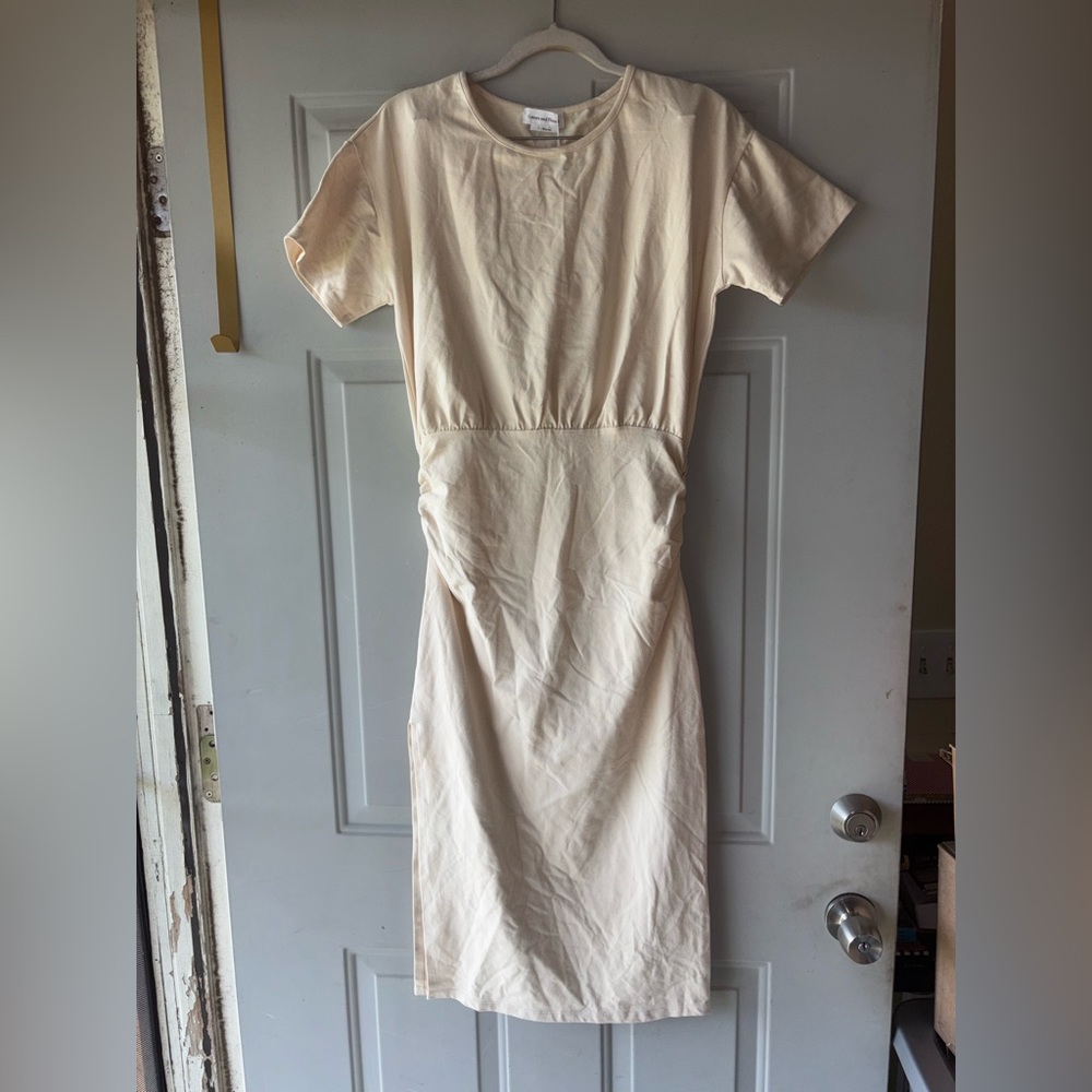 Lovers + Friends ivory Easy ruched midi dress size S